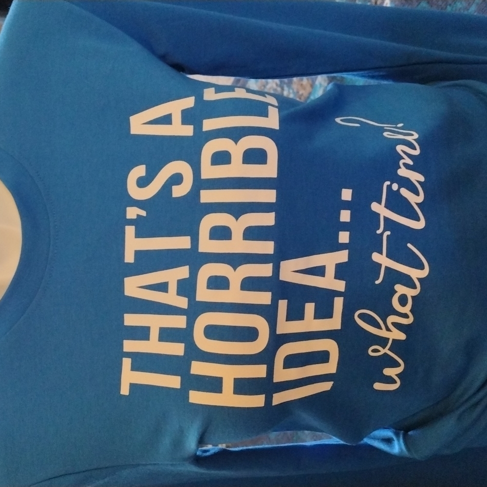 Stamped blue sweat shirt size small